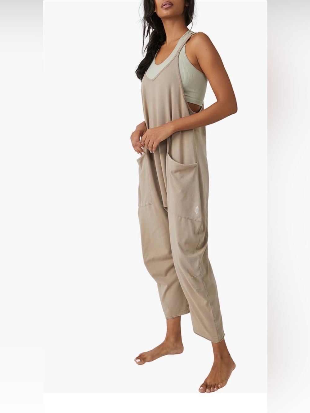Free people movement hot shot onesie jumpsuit mocha latte nwt $70